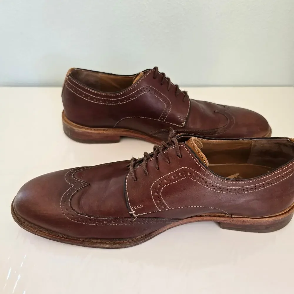 Johnston & Murphy Shoes Men's 11M Brown Leather Wingtip Oxfords Dress Career